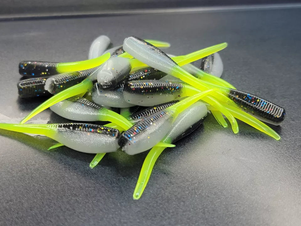 (24 ct.) 2" Slab Hunter Soft Plastic Bait - Hot Tails