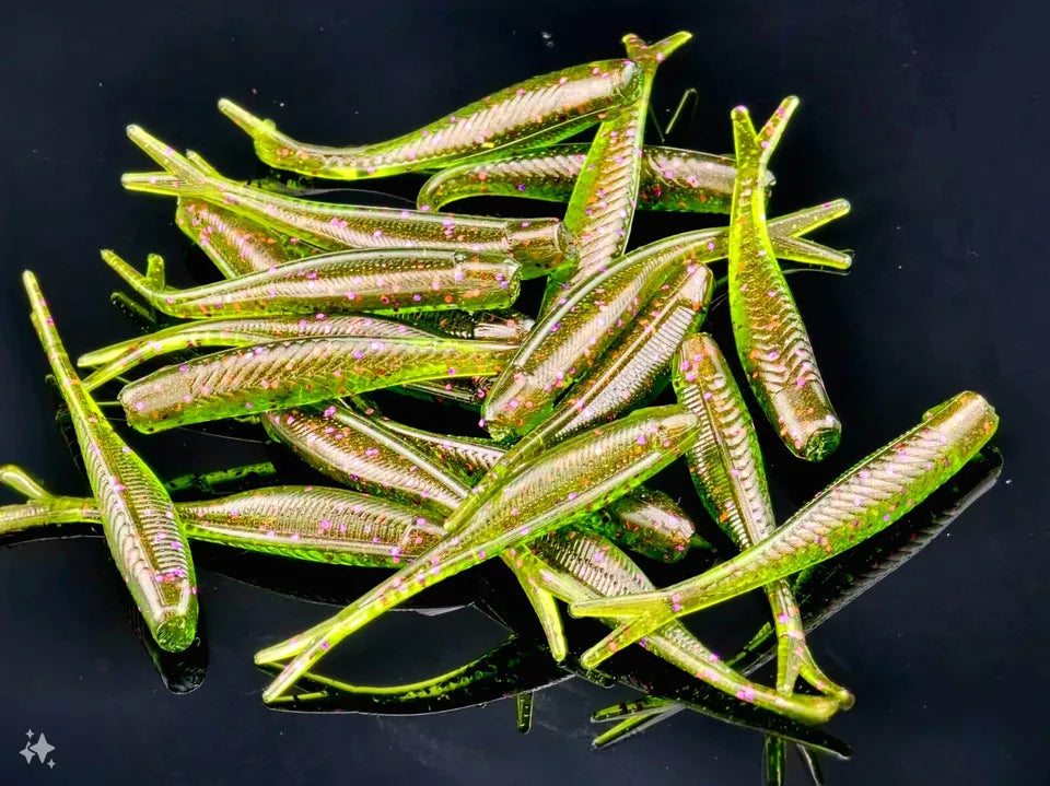 (20 ct.) 2" Tracer Shad Soft Plastic Bait - Solid Colors